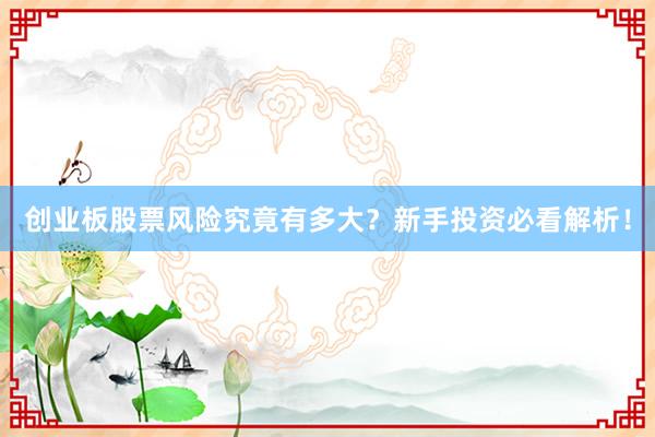 创业板股票风险究竟有多大?新手投资必看解析!